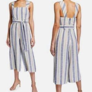 MUST GO PRICING alice + olivia Marty Striped Blue and White Linen Jumpsuit 6